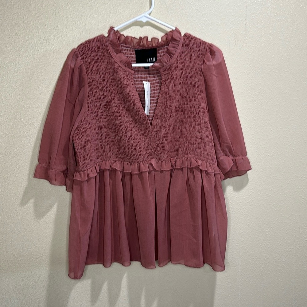 NWT Kaii Francesca’s large sheer blouse
